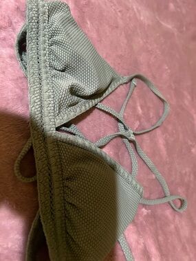 Xhilaration Sage Green Textured Triangle Bikini Top
